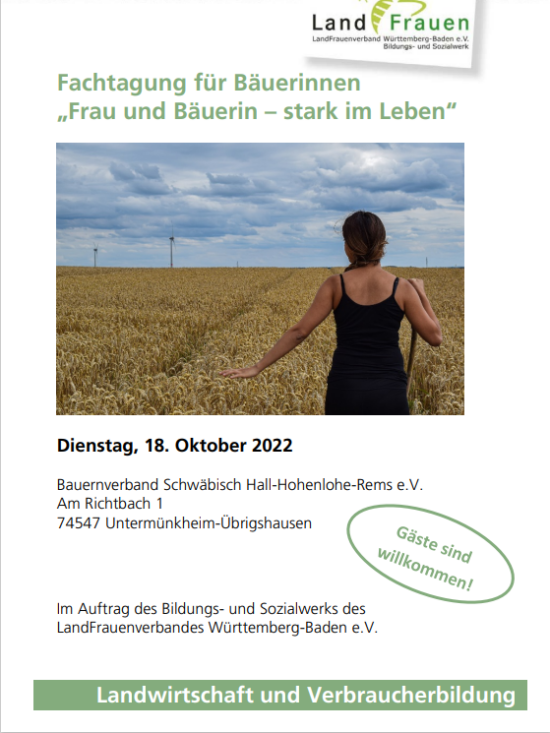 Fachtagung für Bäuerinnen „Frau und Bäuerin – stark im Leben“