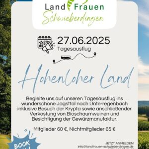 Hohenloher Land *ES GIBT NOCH FREIE PLÄTZE*